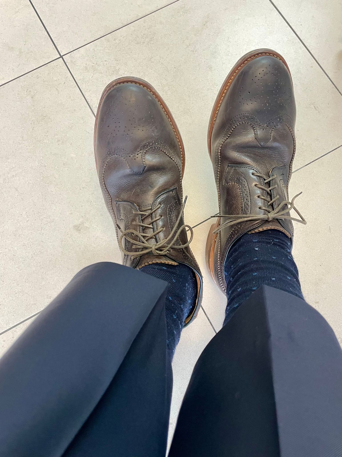 Photo by solidsalami117 on August 22, 2025 of the Viberg Brogue Shoe in Dust Calf.