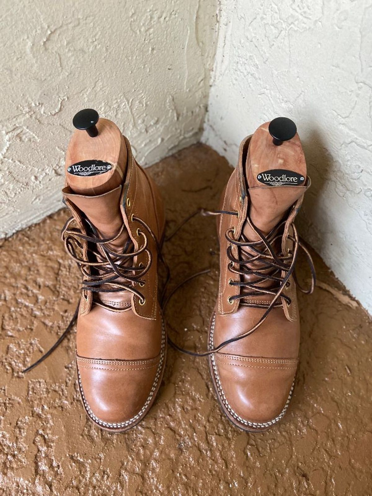 Photo by solidsalami117 on November 1, 2021 of the Truman Service Boot in Maryam Fango Horsebutt.