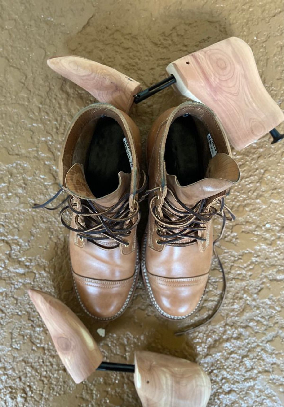 Photo by solidsalami117 on November 1, 2021 of the Truman Service Boot in Maryam Fango Horsebutt.