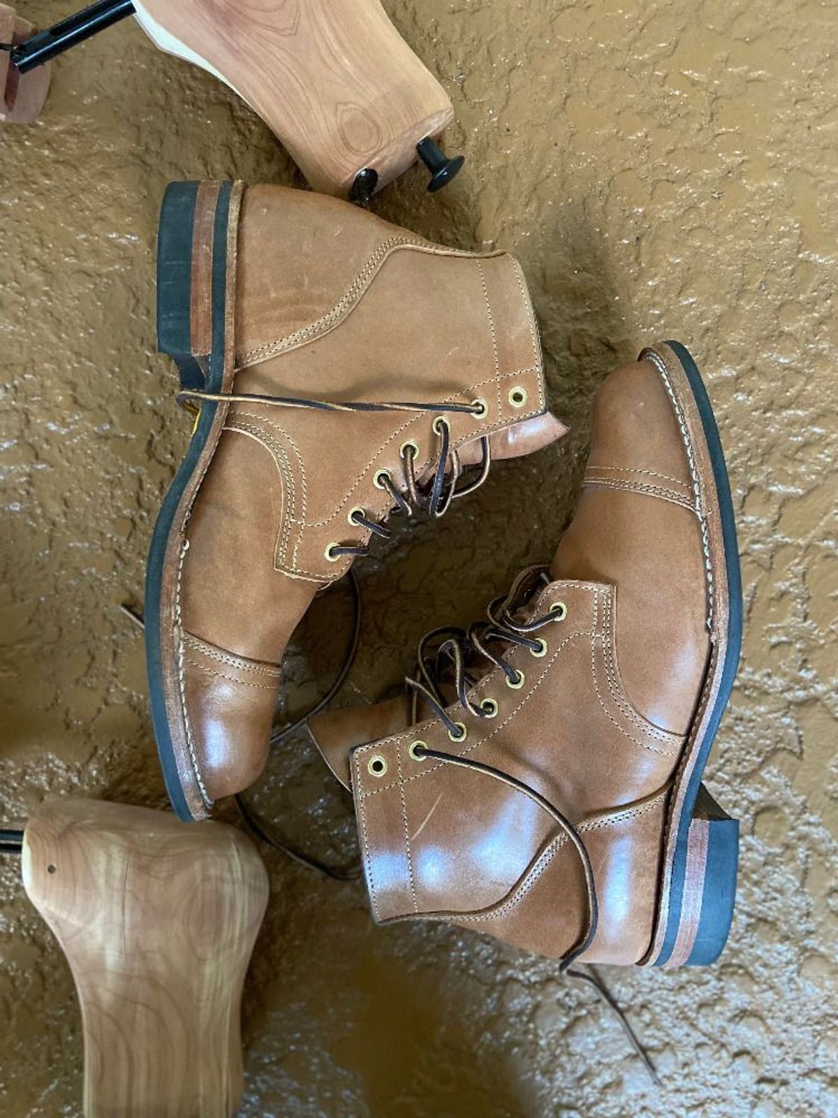 Photo by solidsalami117 on November 1, 2021 of the Truman Service Boot in Maryam Fango Horsebutt.