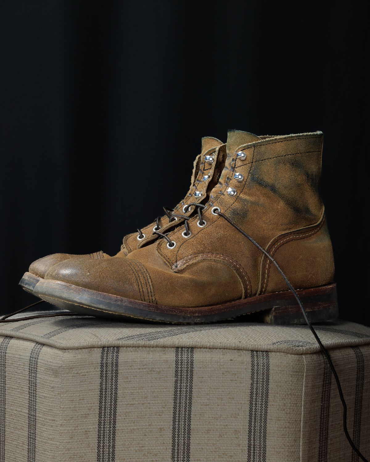 Photo by onelastboot on January 1, 2024 of the Red Wing Iron Ranger in S.B. Foot Hawthorne Muleskinner.