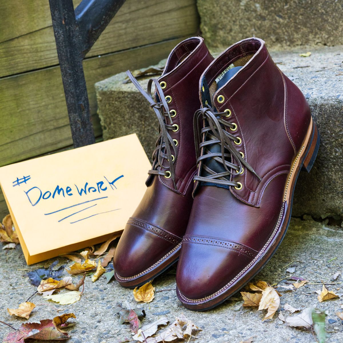 Photo by onelastboot on October 1, 2022 of the Viberg Service Boot in Horween Color 8 Chromexcel.