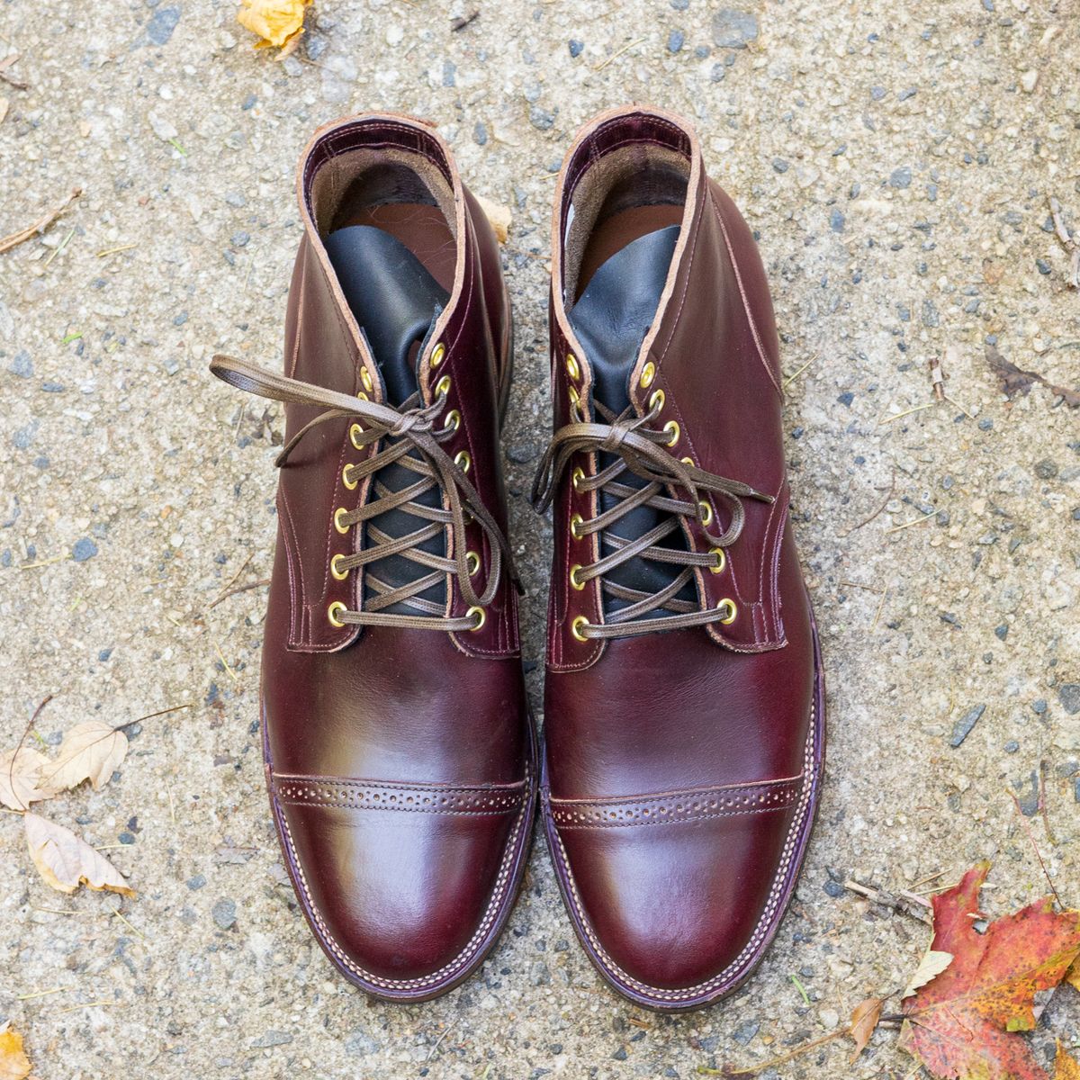 Photo by onelastboot on October 1, 2022 of the Viberg Service Boot in Horween Color 8 Chromexcel.