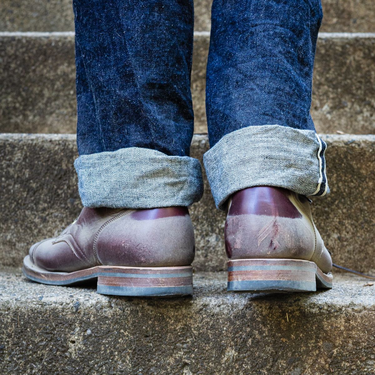 Photo by onelastboot on October 9, 2022 of the Viberg Service Boot in Horween Color 8 Chromexcel.