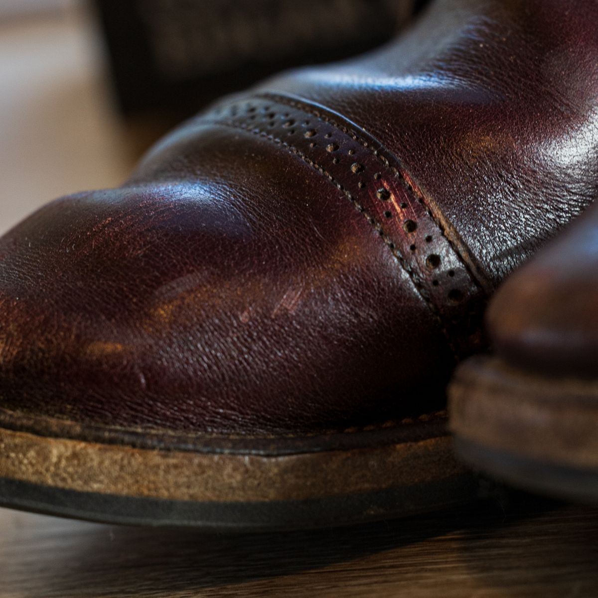 Photo by onelastboot on January 10, 2023 of the Viberg Service Boot in Horween Color 8 Chromexcel.