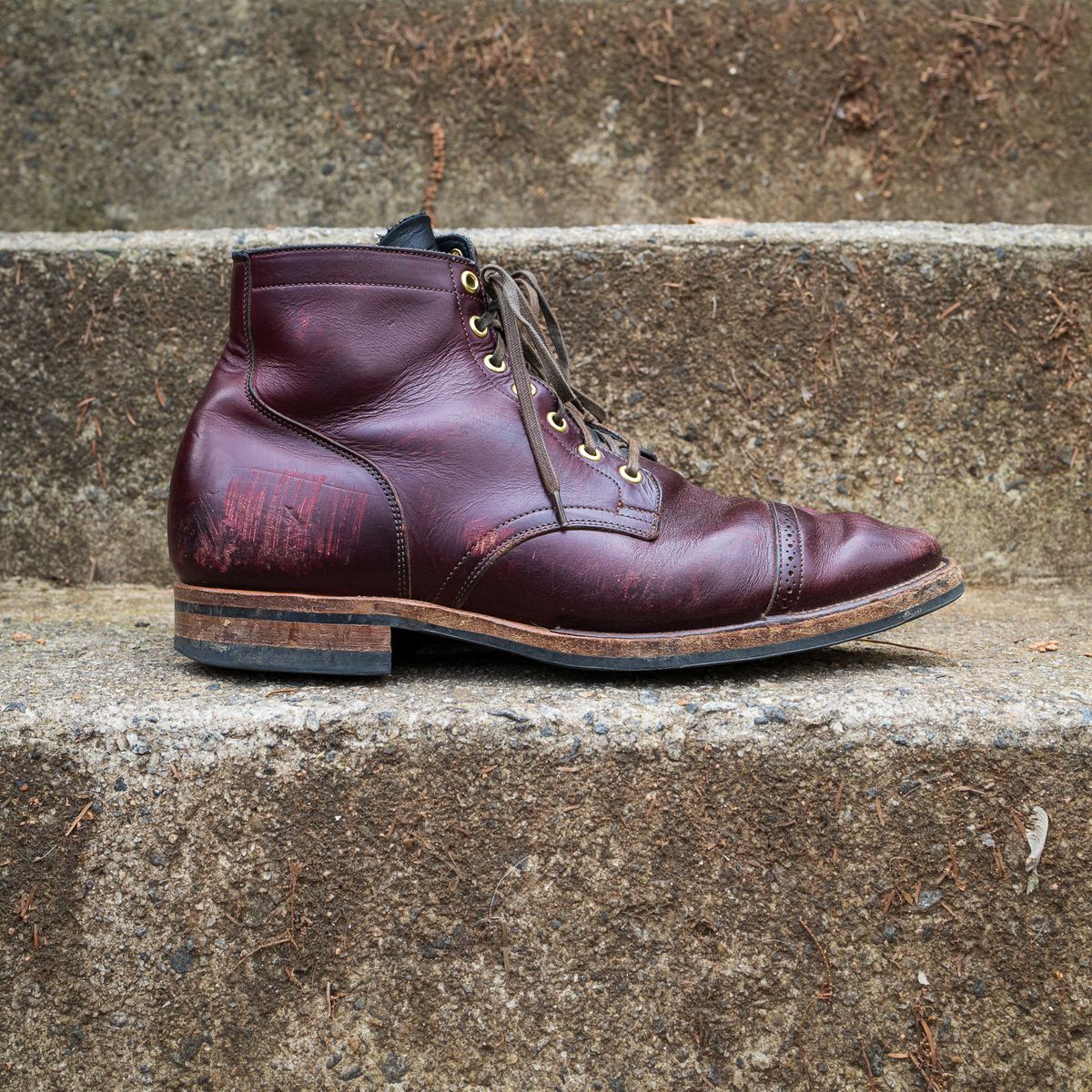 Photo by onelastboot on February 1, 2023 of the Viberg Service Boot in Horween Color 8 Chromexcel.