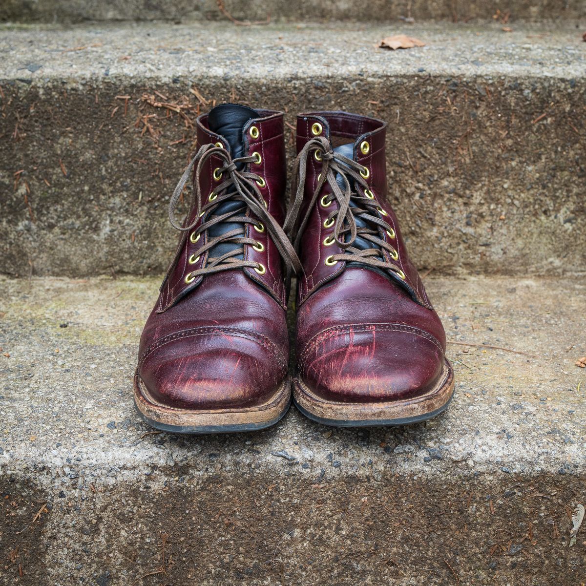 Photo by onelastboot on February 1, 2023 of the Viberg Service Boot in Horween Color 8 Chromexcel.
