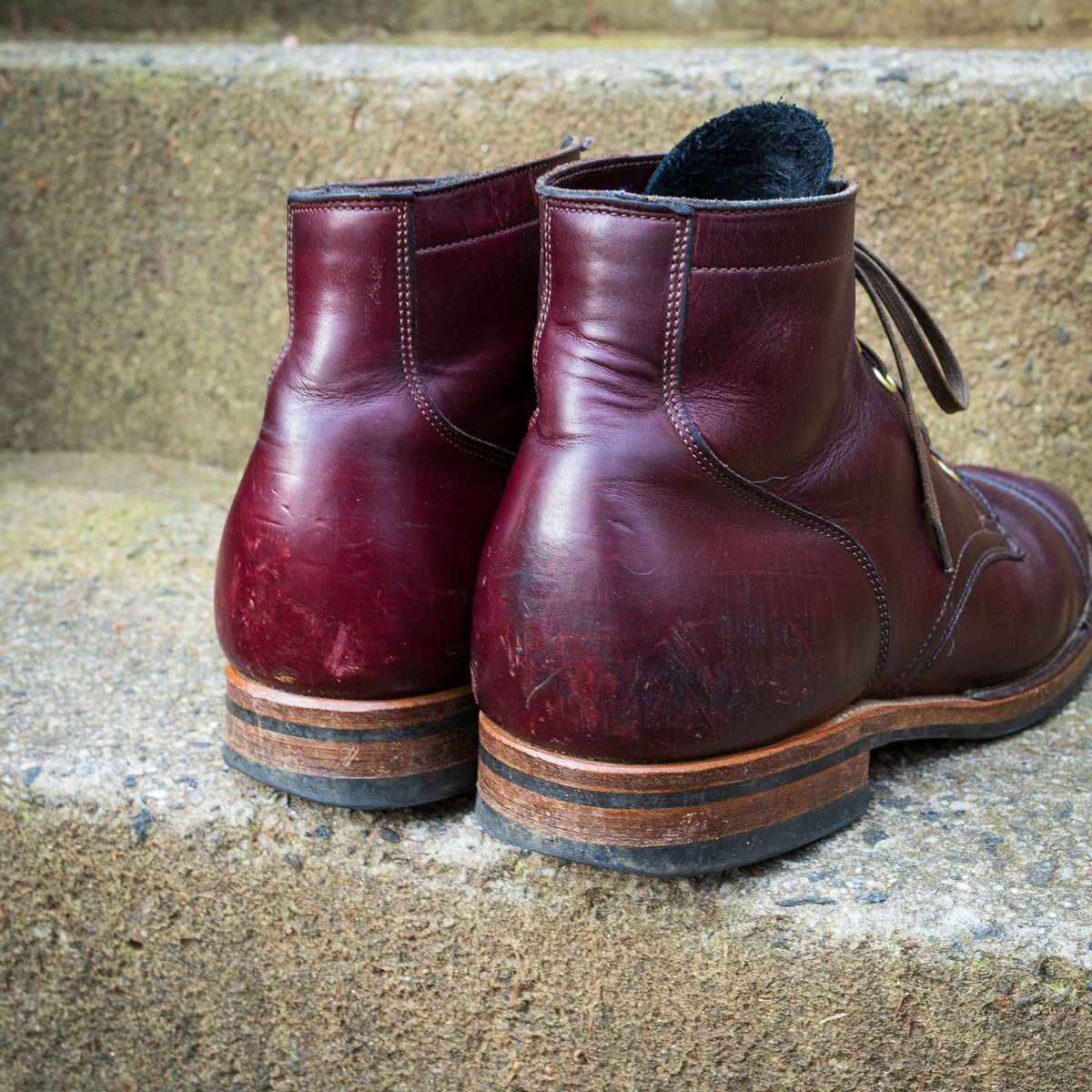 Photo by onelastboot on April 1, 2023 of the Viberg Service Boot in Horween Color 8 Chromexcel.