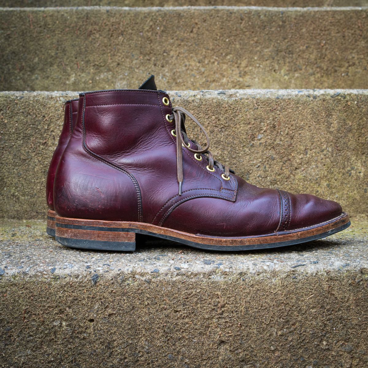 Photo by onelastboot on April 1, 2023 of the Viberg Service Boot in Horween Color 8 Chromexcel.