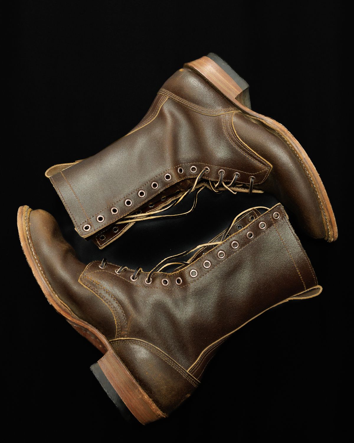 Photo by onelastboot on December 5, 2024 of the White's Bounty Hunter in Horween Cinnamon Waxed Flesh.