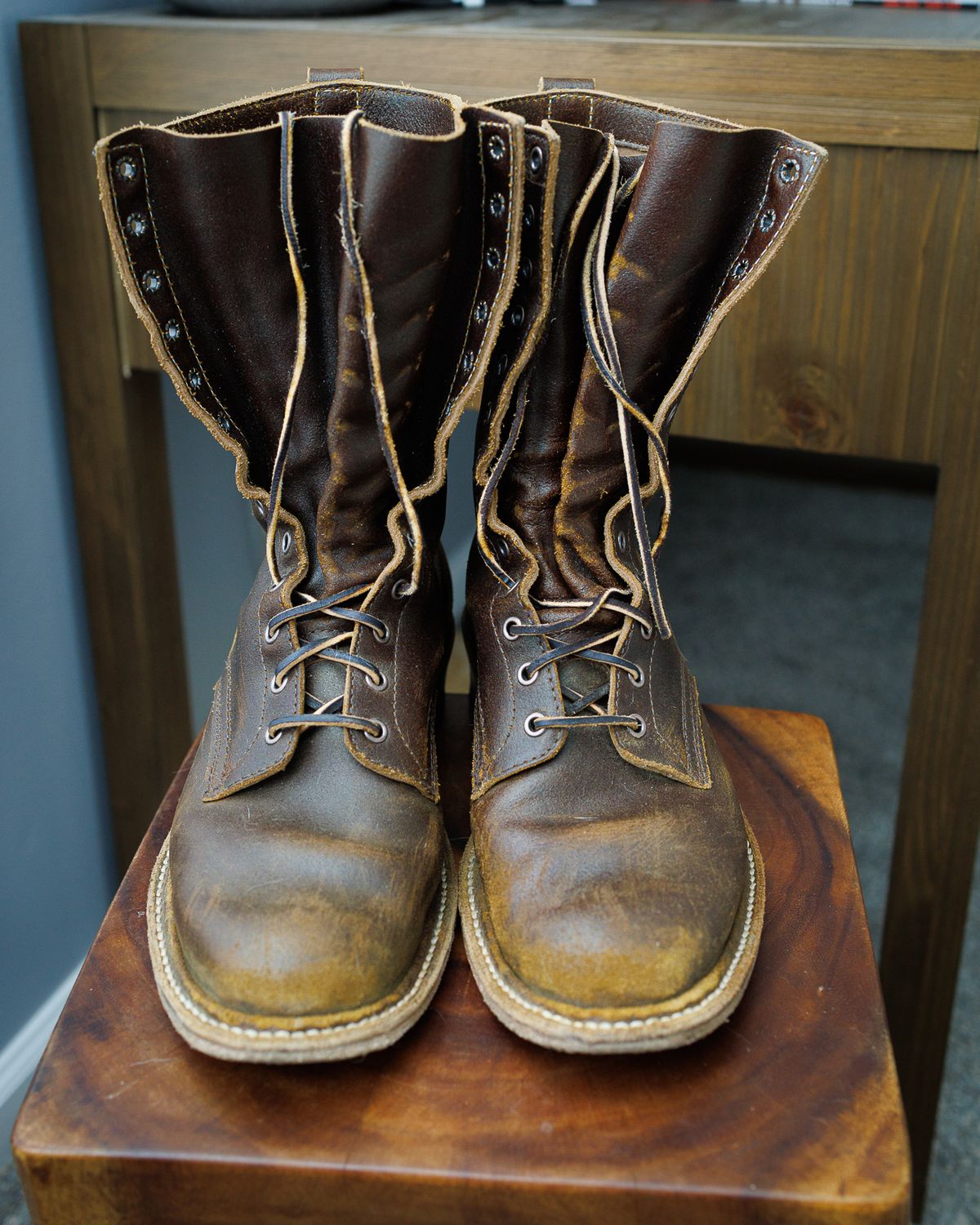 Photo by onelastboot on March 5, 2025 of the White's Bounty Hunter in Horween Cinnamon Waxed Flesh.
