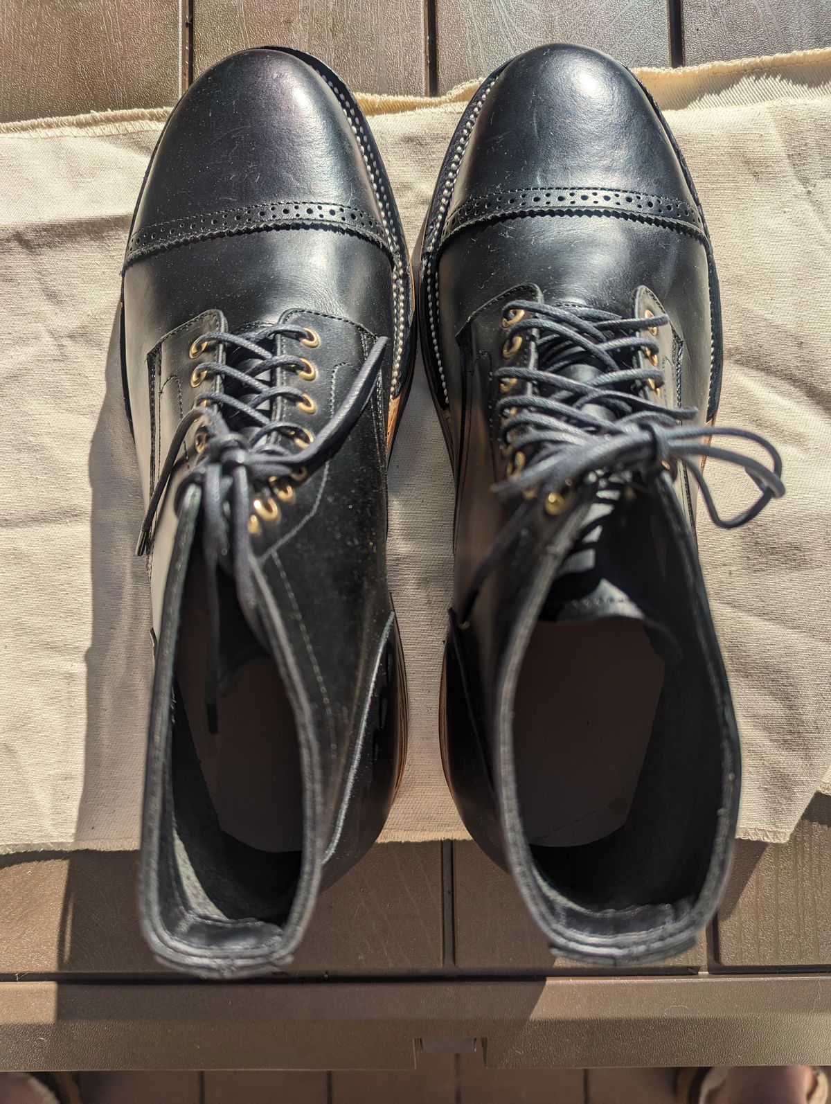 Photo by chefRichH on October 1, 2023 of the Christian Daniel Larry Lace Up Boot in LeFarc Black Albatros.