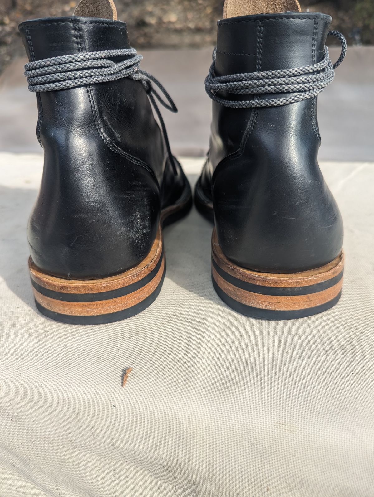 Photo by chefRichH on November 1, 2023 of the Christian Daniel Larry Lace Up Boot in LeFarc Black Albatros.