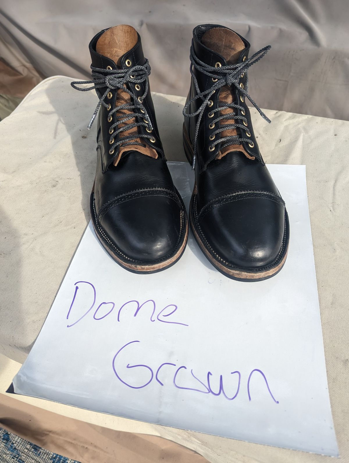 Photo by chefRichH on November 1, 2023 of the Christian Daniel Larry Lace Up Boot in LeFarc Black Albatros.