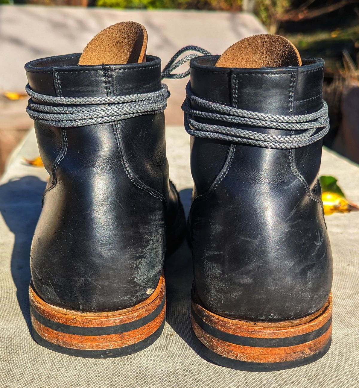 Photo by chefRichH on January 1, 2024 of the Christian Daniel Larry Lace Up Boot in LeFarc Black Albatros.