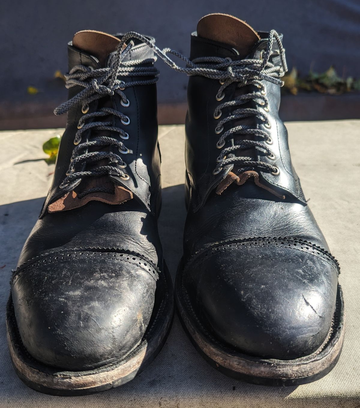 Photo by chefRichH on January 1, 2024 of the Christian Daniel Larry Lace Up Boot in LeFarc Black Albatros.