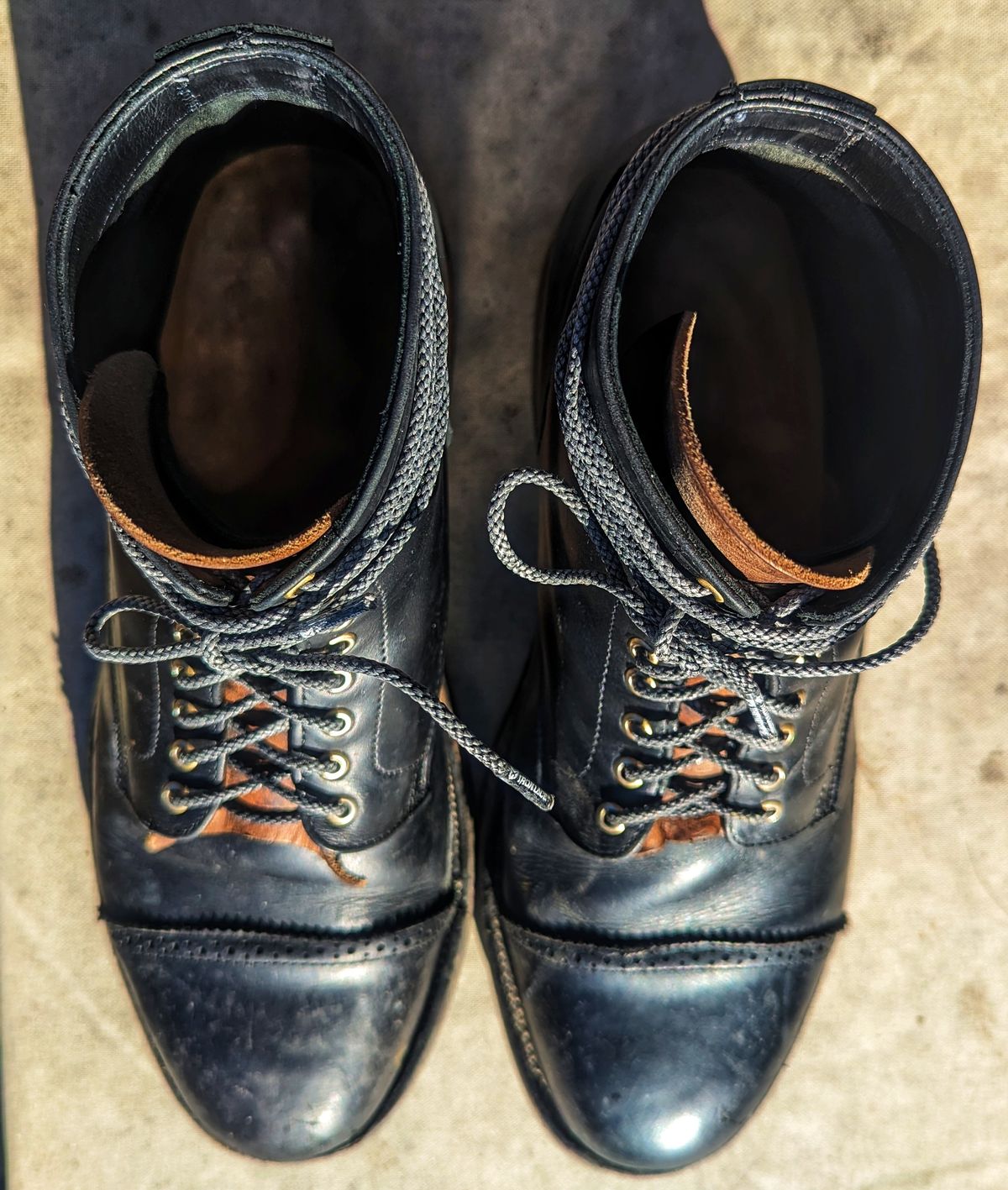 Photo by chefRichH on January 1, 2024 of the Christian Daniel Larry Lace Up Boot in LeFarc Black Albatros.