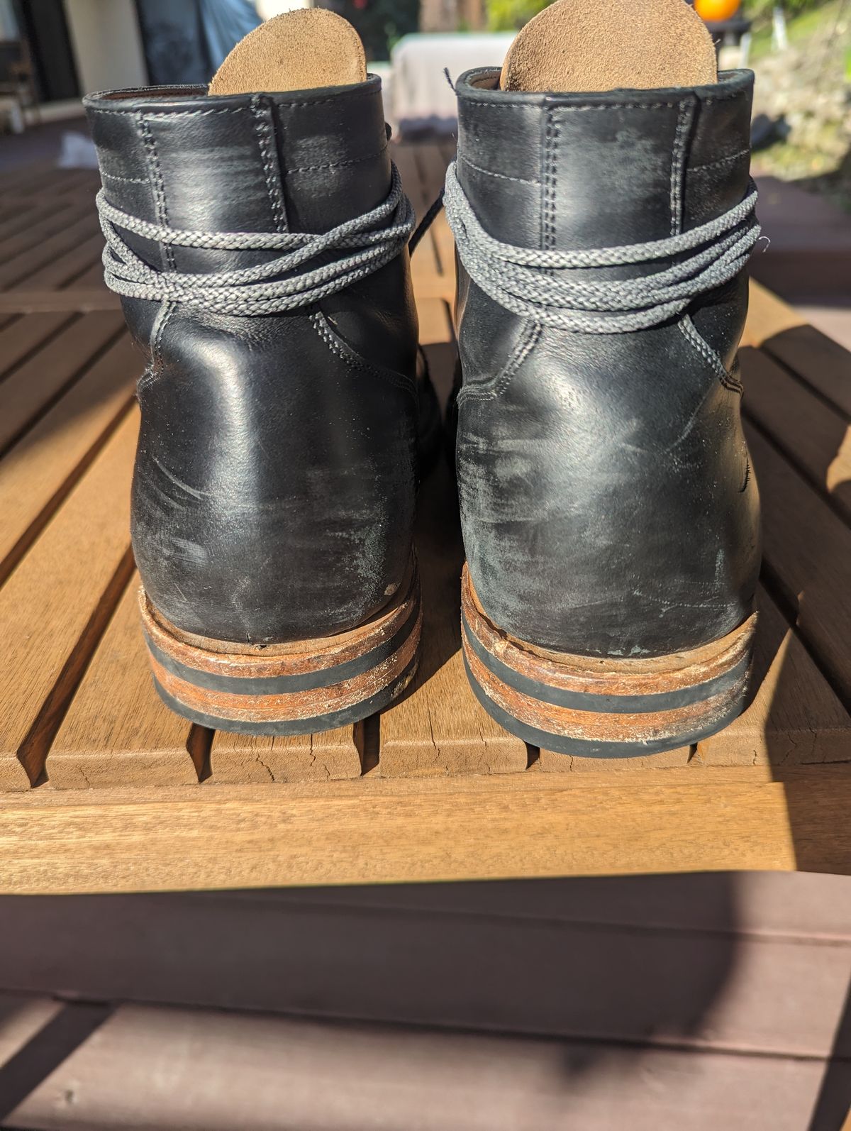 Photo by chefRichH on February 1, 2024 of the Christian Daniel Larry Lace Up Boot in LeFarc Black Albatros.
