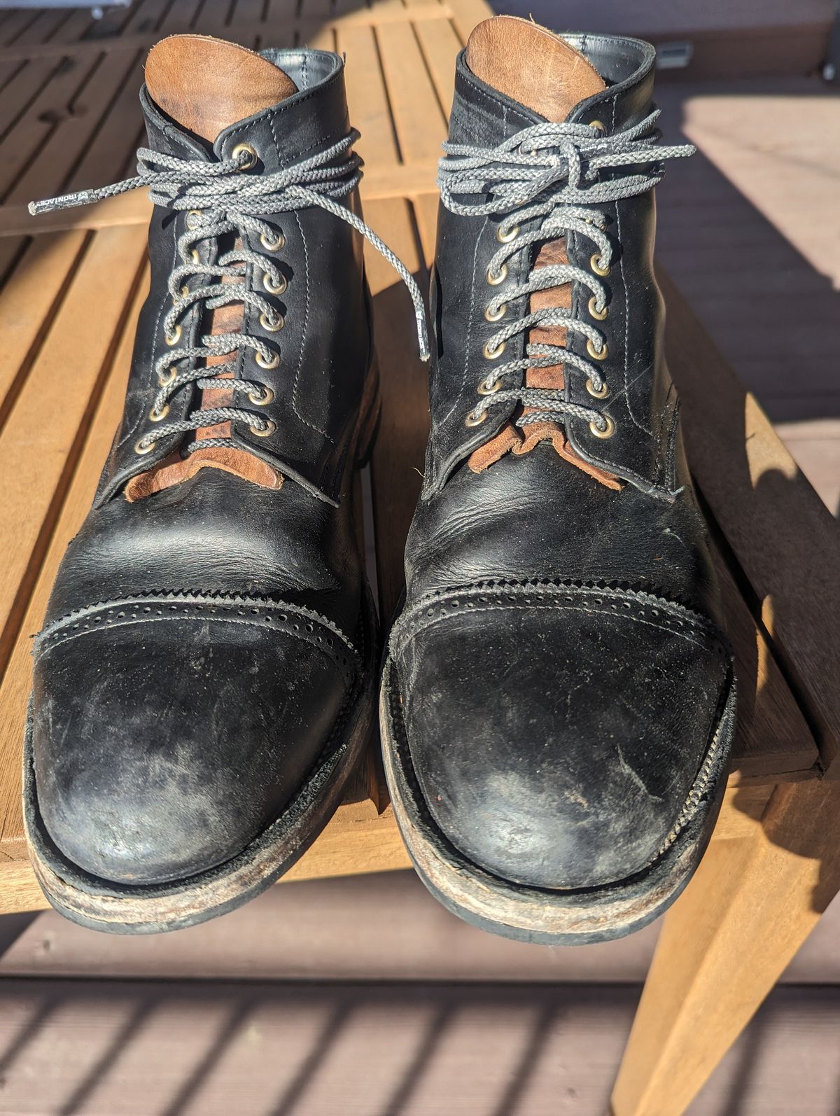 Photo by chefRichH on February 1, 2024 of the Christian Daniel Larry Lace Up Boot in LeFarc Black Albatros.