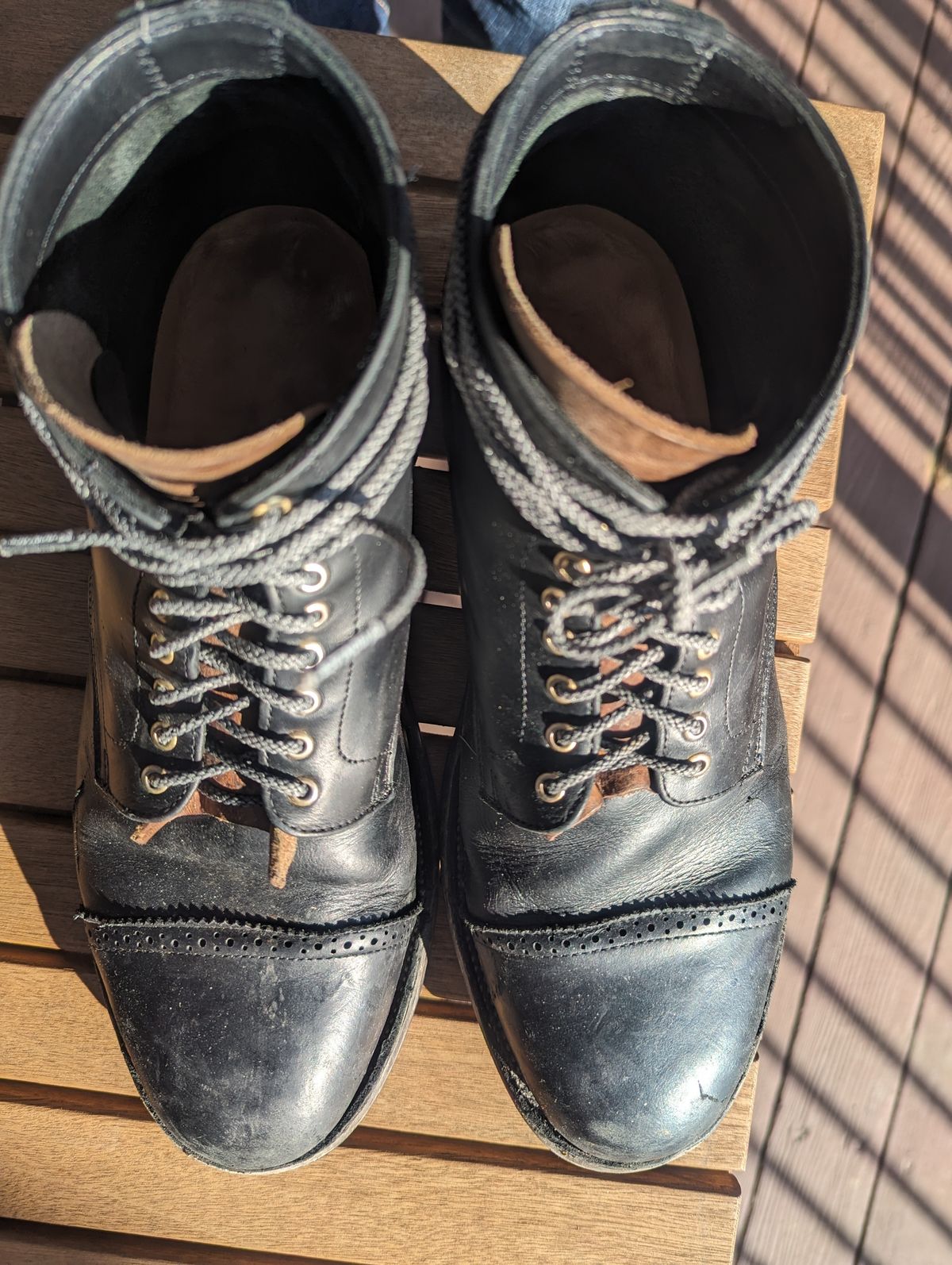 Photo by chefRichH on February 1, 2024 of the Christian Daniel Larry Lace Up Boot in LeFarc Black Albatros.