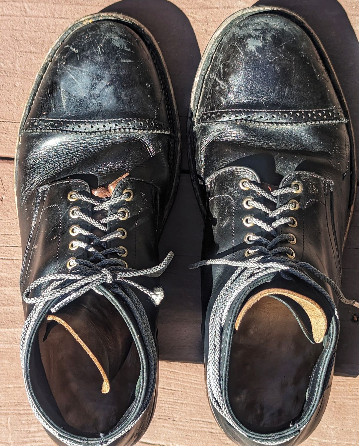 Photo by chefRichH on April 1, 2024 of the Christian Daniel Larry Lace Up Boot in LeFarc Black Albatros.