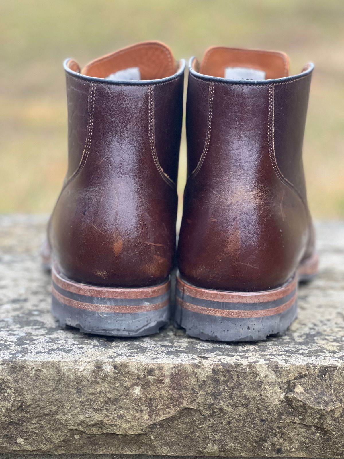 Photo by wvbootsndenim on January 5, 2023 of the Viberg Service Boot in Shinki Dark Brown Oiled Horsebutt.