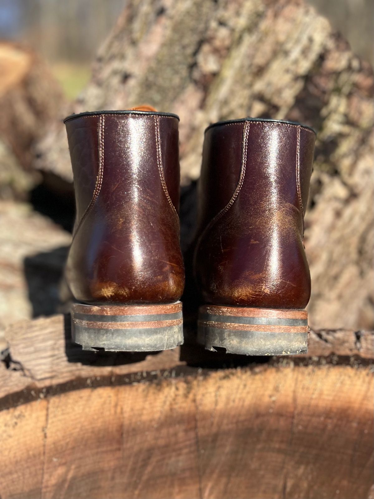 Photo by wvbootsndenim on March 4, 2023 of the Viberg Service Boot in Shinki Dark Brown Oiled Horsebutt.