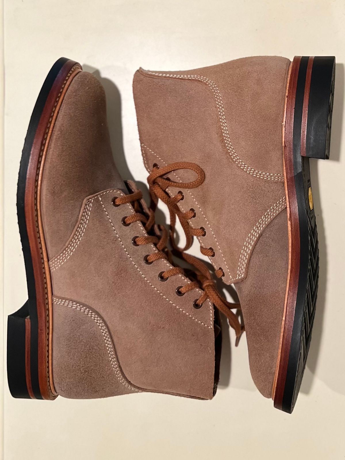 Photo by wvbootsndenim on October 1, 2025 of the John Lofgren M-43 Service Shoes in Horween Natural Chromexcel Roughout.