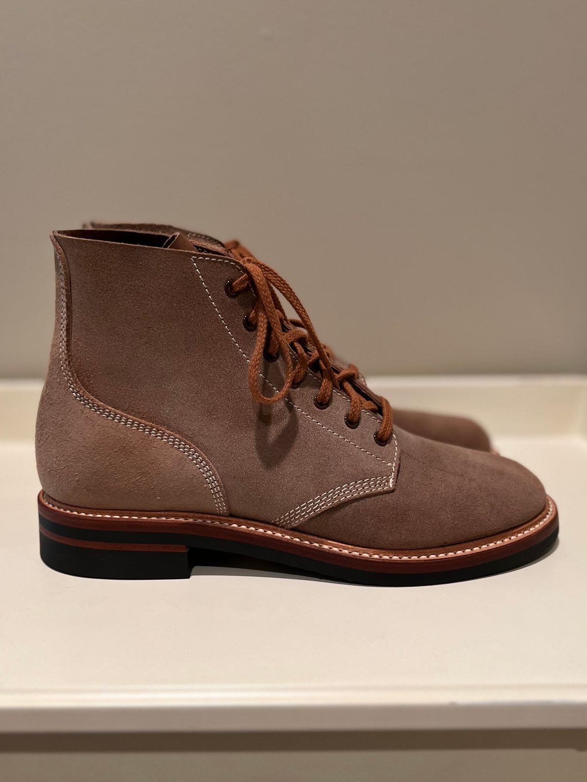 Photo by wvbootsndenim on October 1, 2025 of the John Lofgren M-43 Service Shoes in Horween Natural Chromexcel Roughout.