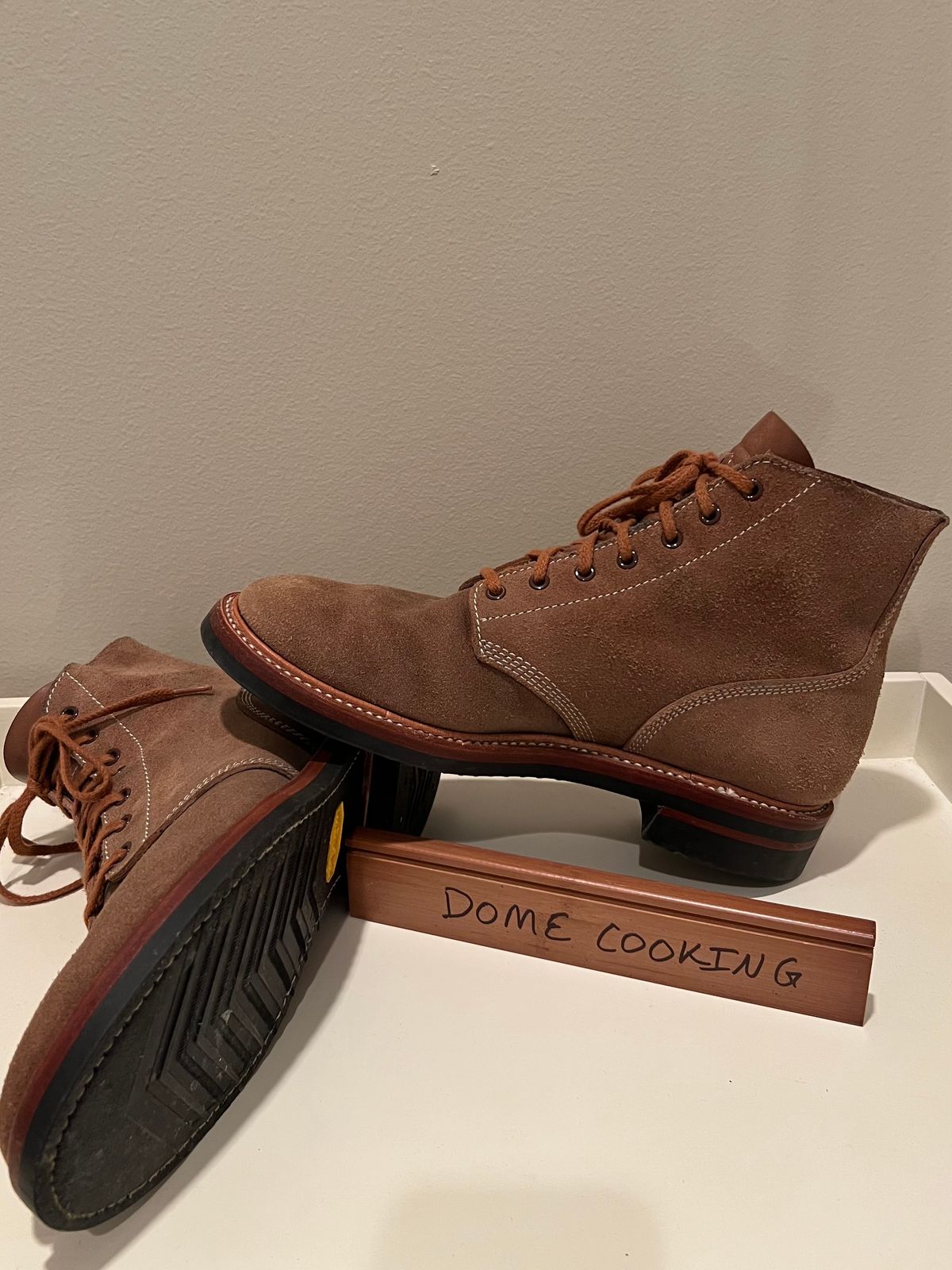 Photo by wvbootsndenim on November 5, 2025 of the John Lofgren M-43 Service Shoes in Horween Natural Chromexcel Roughout.