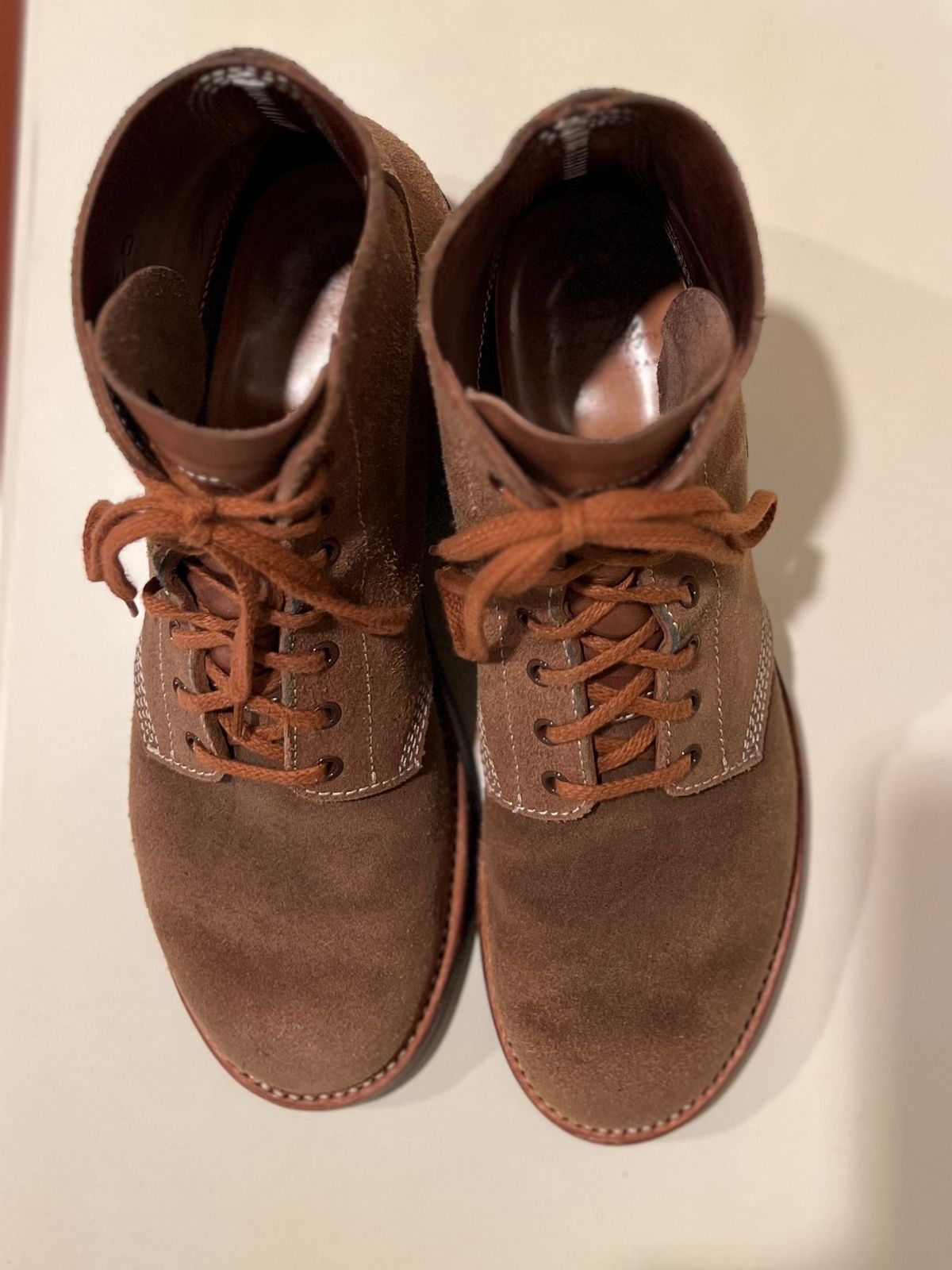 Photo by wvbootsndenim on November 5, 2025 of the John Lofgren M-43 Service Shoes in Horween Natural Chromexcel Roughout.