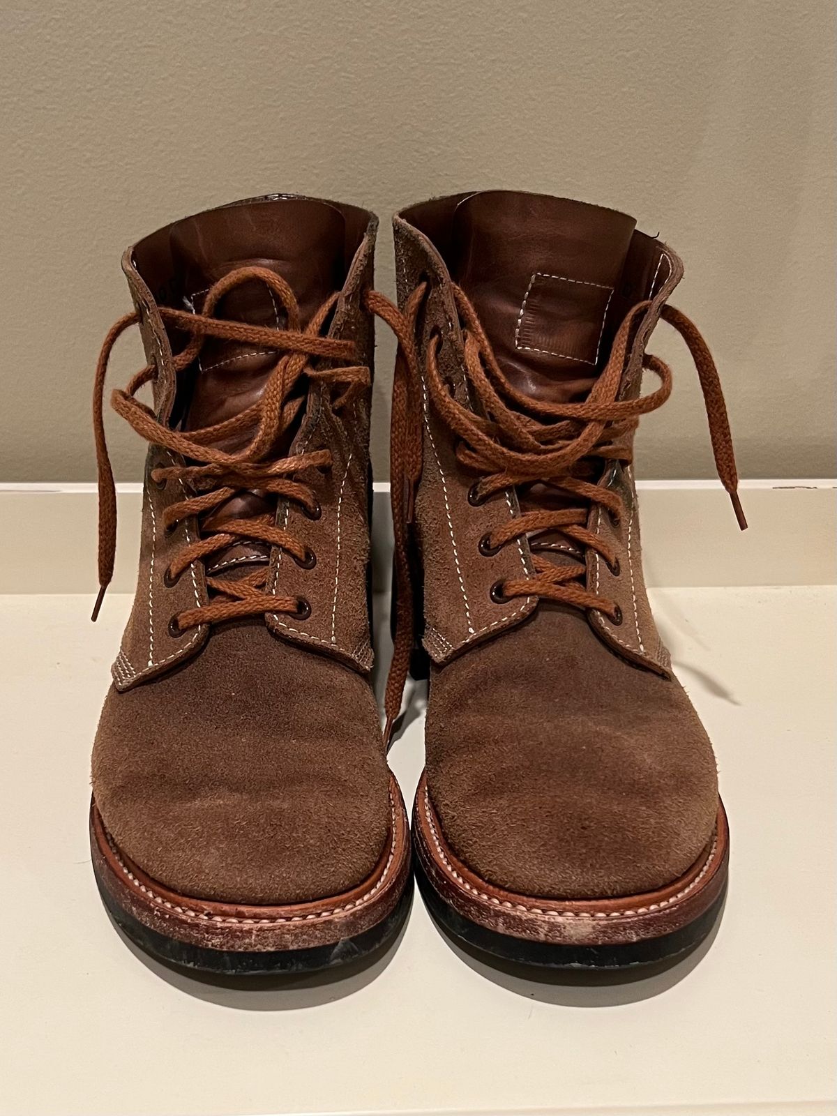Photo by wvbootsndenim on December 6, 2025 of the John Lofgren M-43 Service Shoes in Horween Natural Chromexcel Roughout.