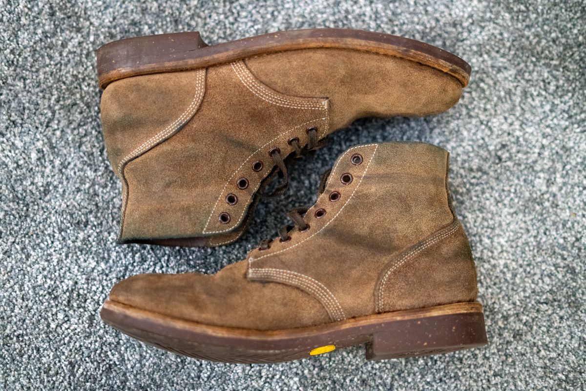 Photo by cconway816 on January 6, 2024 of the Oak Street Bootmakers Field Boot in Horween Natural Chromexcel Roughout.