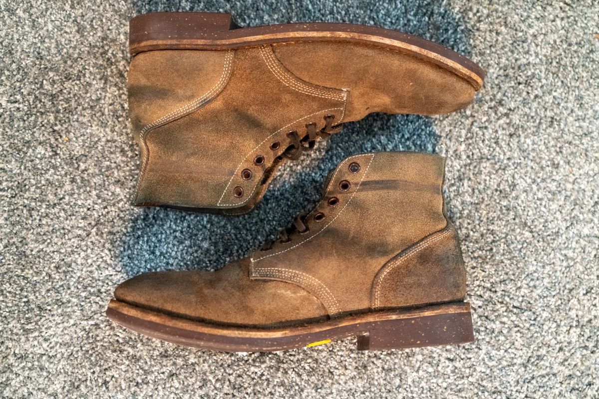 Photo by cconway816 on February 5, 2024 of the Oak Street Bootmakers Field Boot in Horween Natural Chromexcel Roughout.