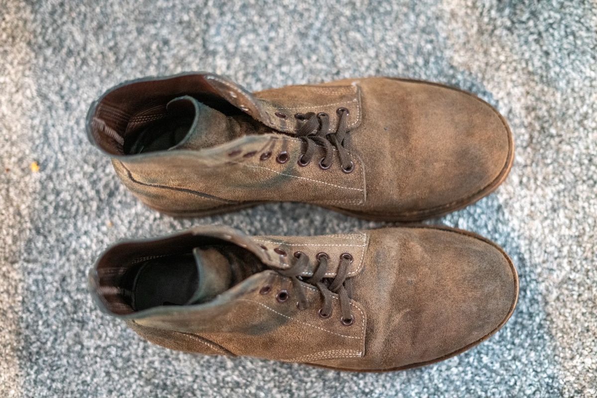 Photo by cconway816 on February 5, 2024 of the Oak Street Bootmakers Field Boot in Horween Natural Chromexcel Roughout.