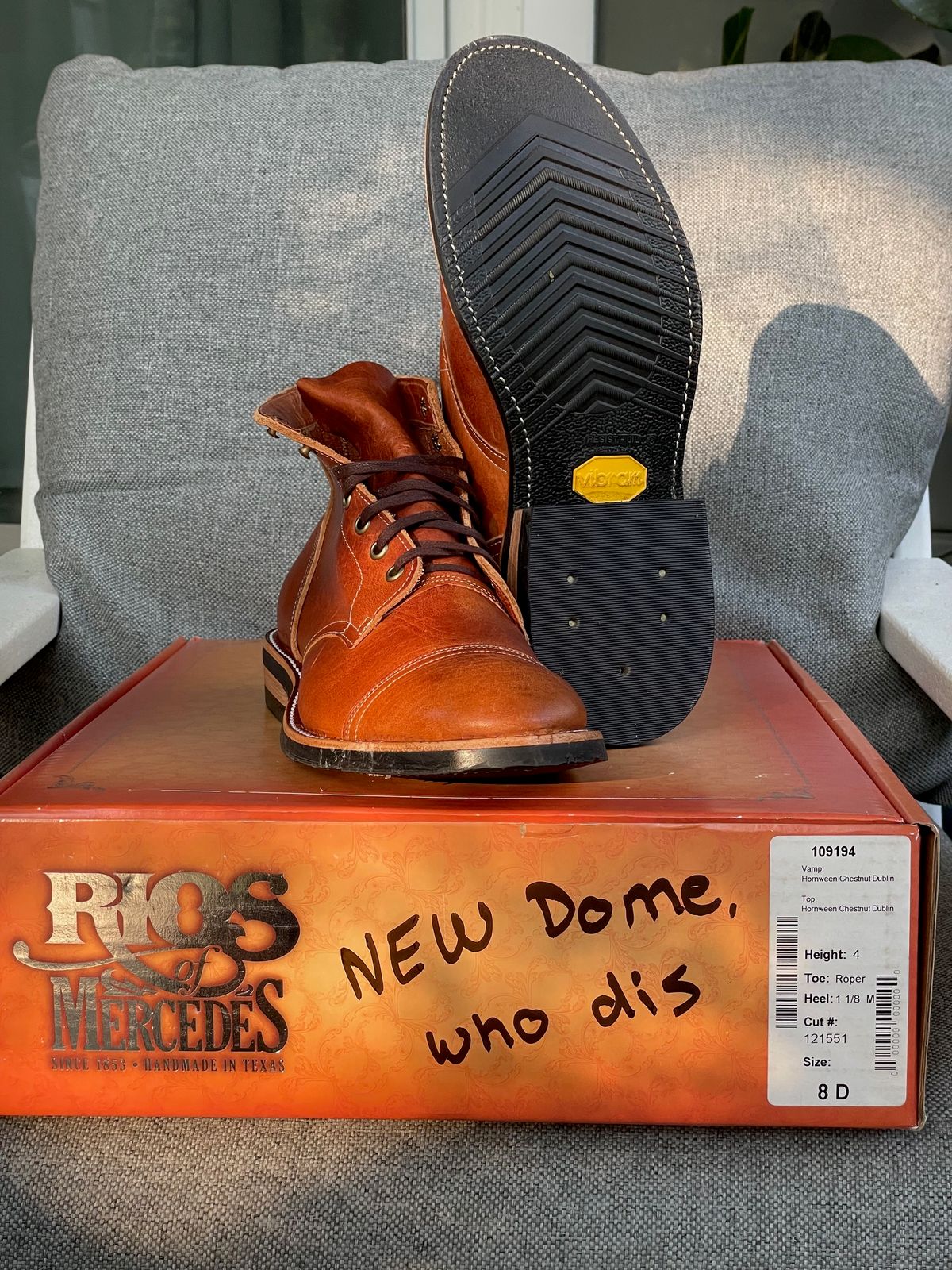 Photo by prock1820 on October 4, 2025 of the Rios of Mercedes Rios Boot No.93 in Horween Chestnut Dublin.