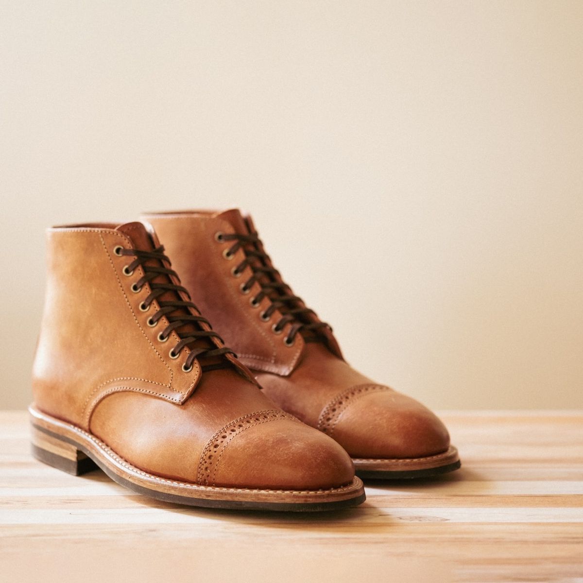 Photo by prock1820 on September 15, 2023 of the Oak Street Bootmakers Lakeshore Boot in Badalassi Carlo Cognac Pueblo Veg Crust.