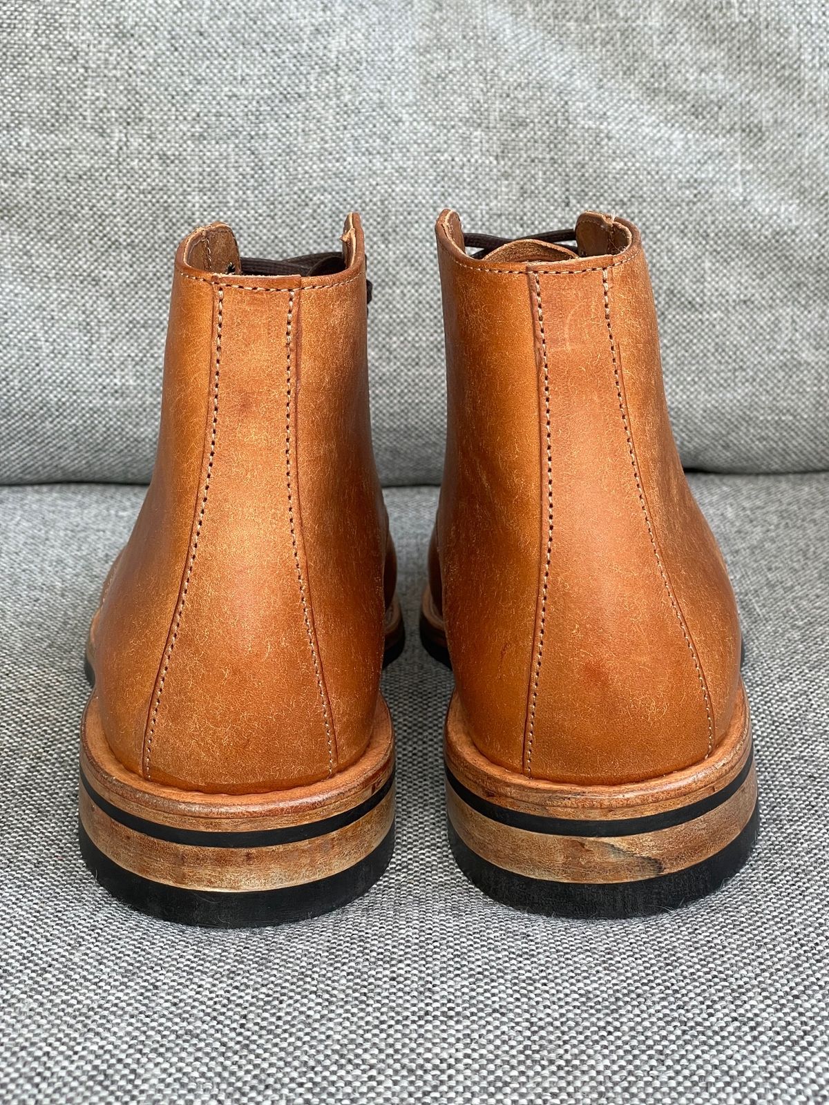 Photo by prock1820 on October 1, 2023 of the Oak Street Bootmakers Lakeshore Boot in Badalassi Carlo Cognac Pueblo Veg Crust.