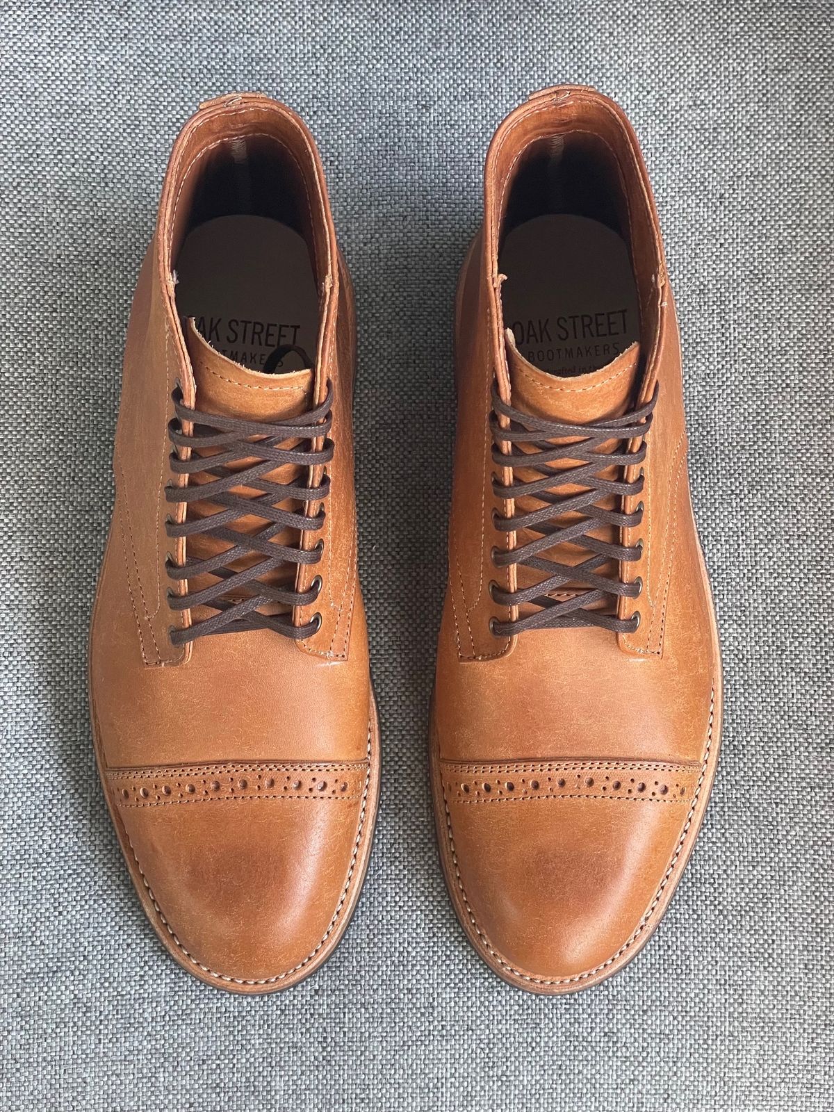 Photo by prock1820 on October 1, 2023 of the Oak Street Bootmakers Lakeshore Boot in Badalassi Carlo Cognac Pueblo Veg Crust.