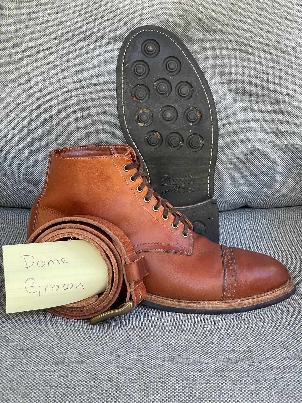 Photo by prock1820 on November 1, 2023 of the Oak Street Bootmakers Lakeshore Boot in Badalassi Carlo Cognac Pueblo Veg Crust.