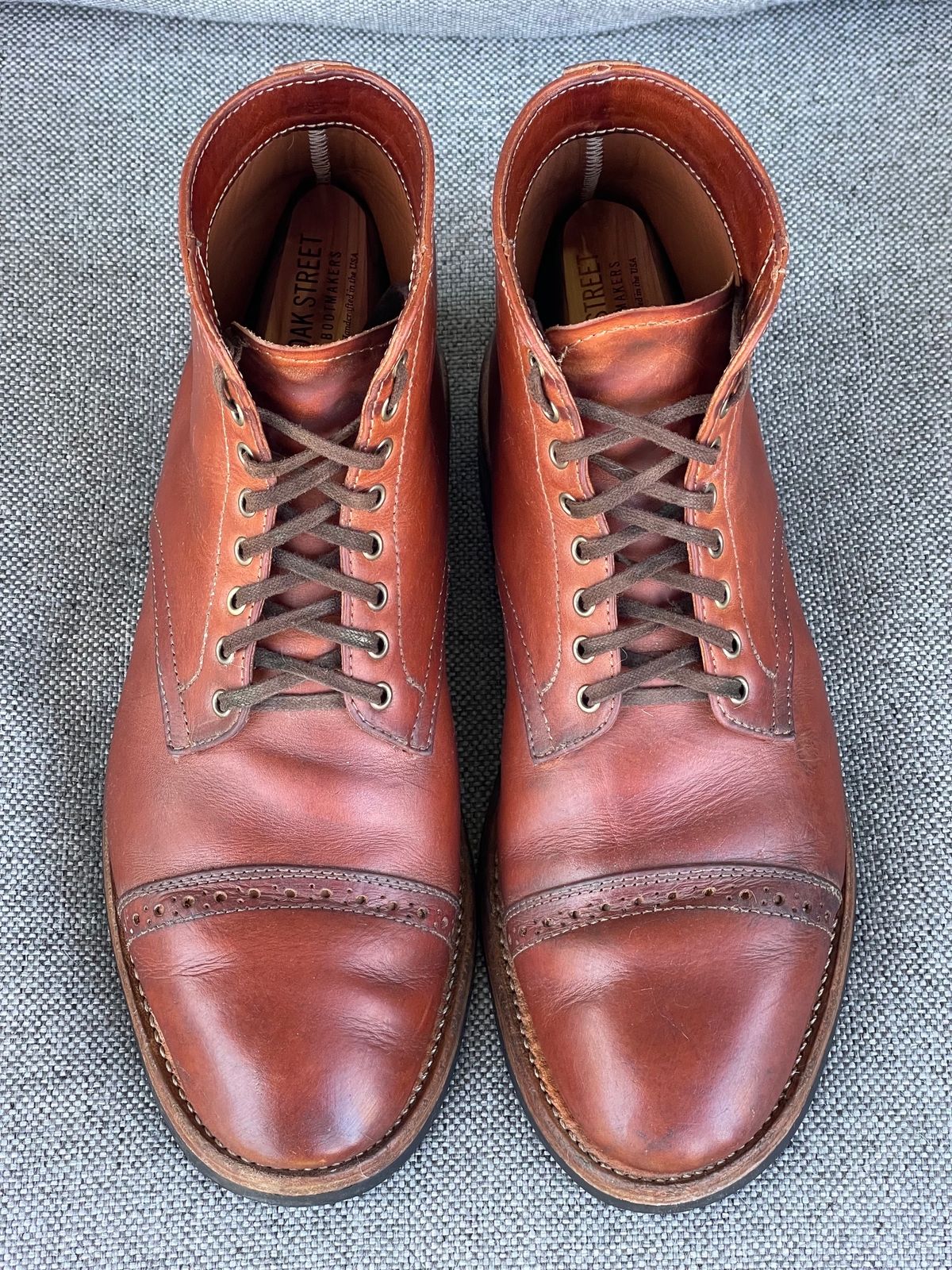 Photo by prock1820 on December 3, 2023 of the Oak Street Bootmakers Lakeshore Boot in Badalassi Carlo Cognac Pueblo Veg Crust.