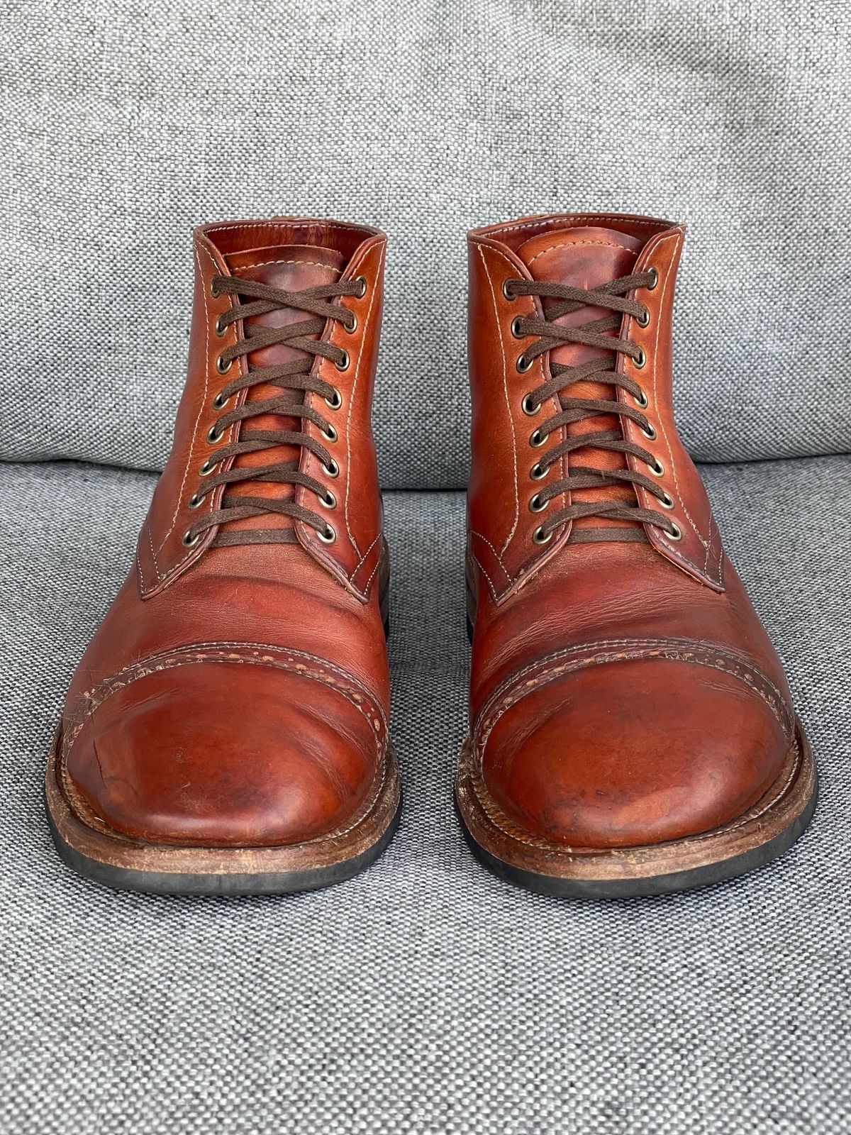 Photo by prock1820 on January 2, 2024 of the Oak Street Bootmakers Lakeshore Boot in Badalassi Carlo Cognac Pueblo Veg Crust.