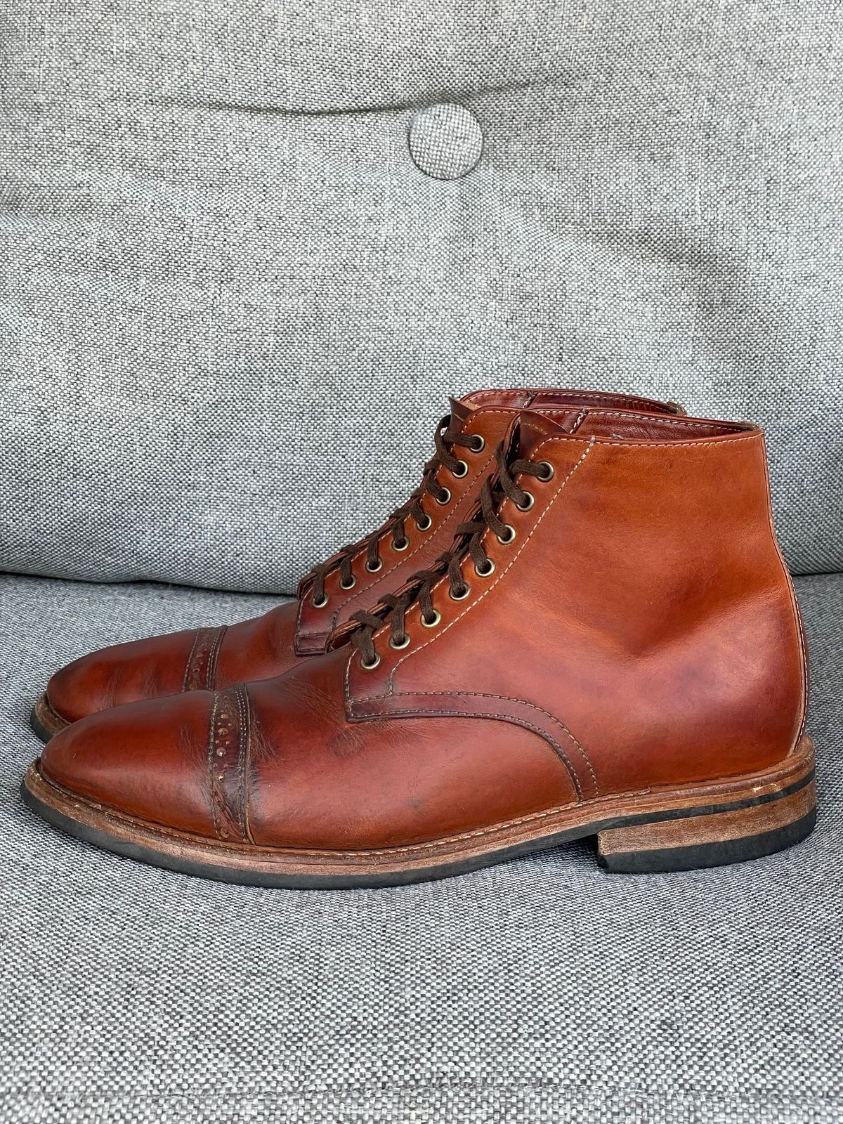 Photo by prock1820 on January 2, 2024 of the Oak Street Bootmakers Lakeshore Boot in Badalassi Carlo Cognac Pueblo Veg Crust.