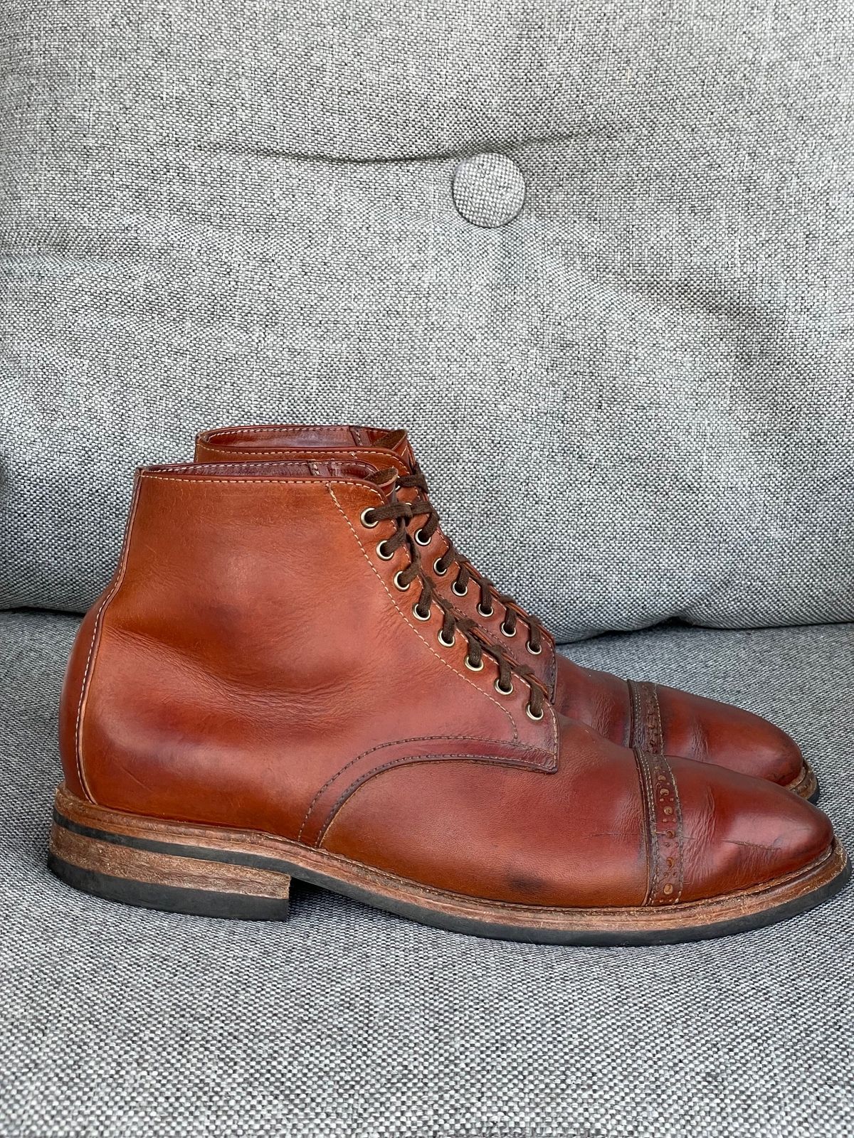 Photo by prock1820 on January 2, 2024 of the Oak Street Bootmakers Lakeshore Boot in Badalassi Carlo Cognac Pueblo Veg Crust.