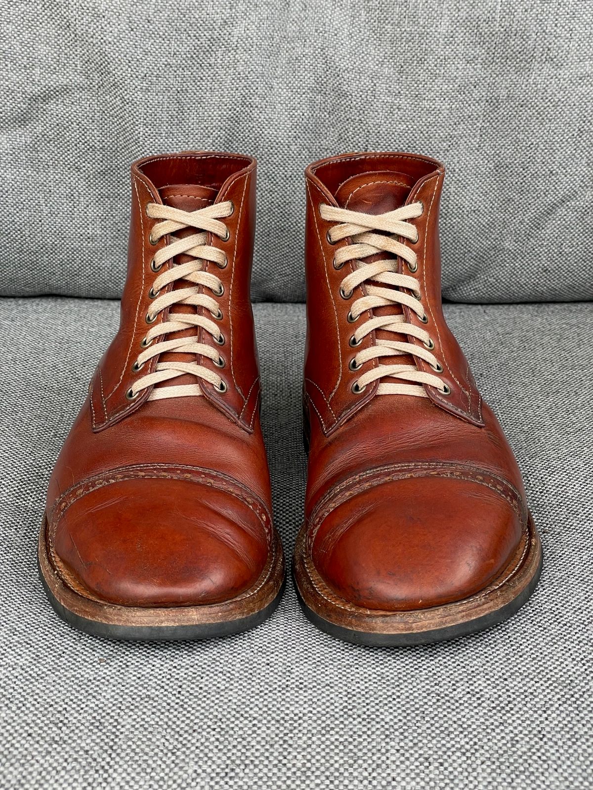 Photo by prock1820 on February 2, 2024 of the Oak Street Bootmakers Lakeshore Boot in Badalassi Carlo Cognac Pueblo Veg Crust.