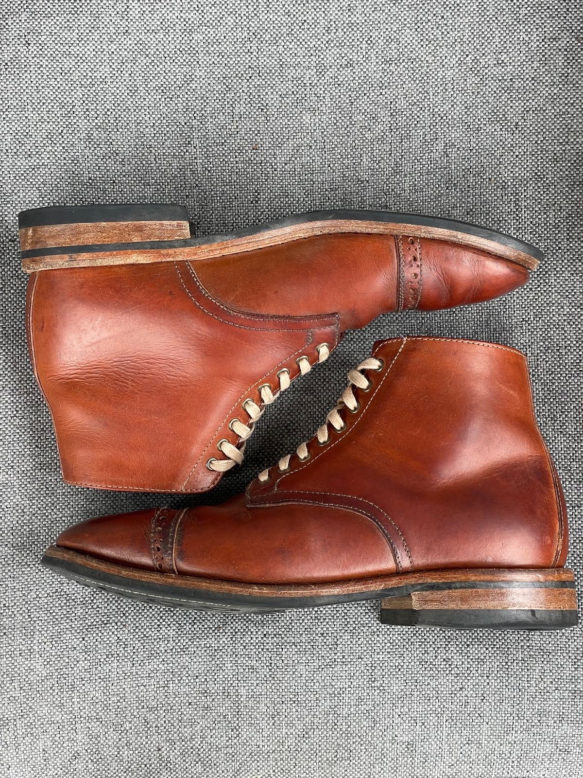 Photo by prock1820 on February 2, 2024 of the Oak Street Bootmakers Lakeshore Boot in Badalassi Carlo Cognac Pueblo Veg Crust.