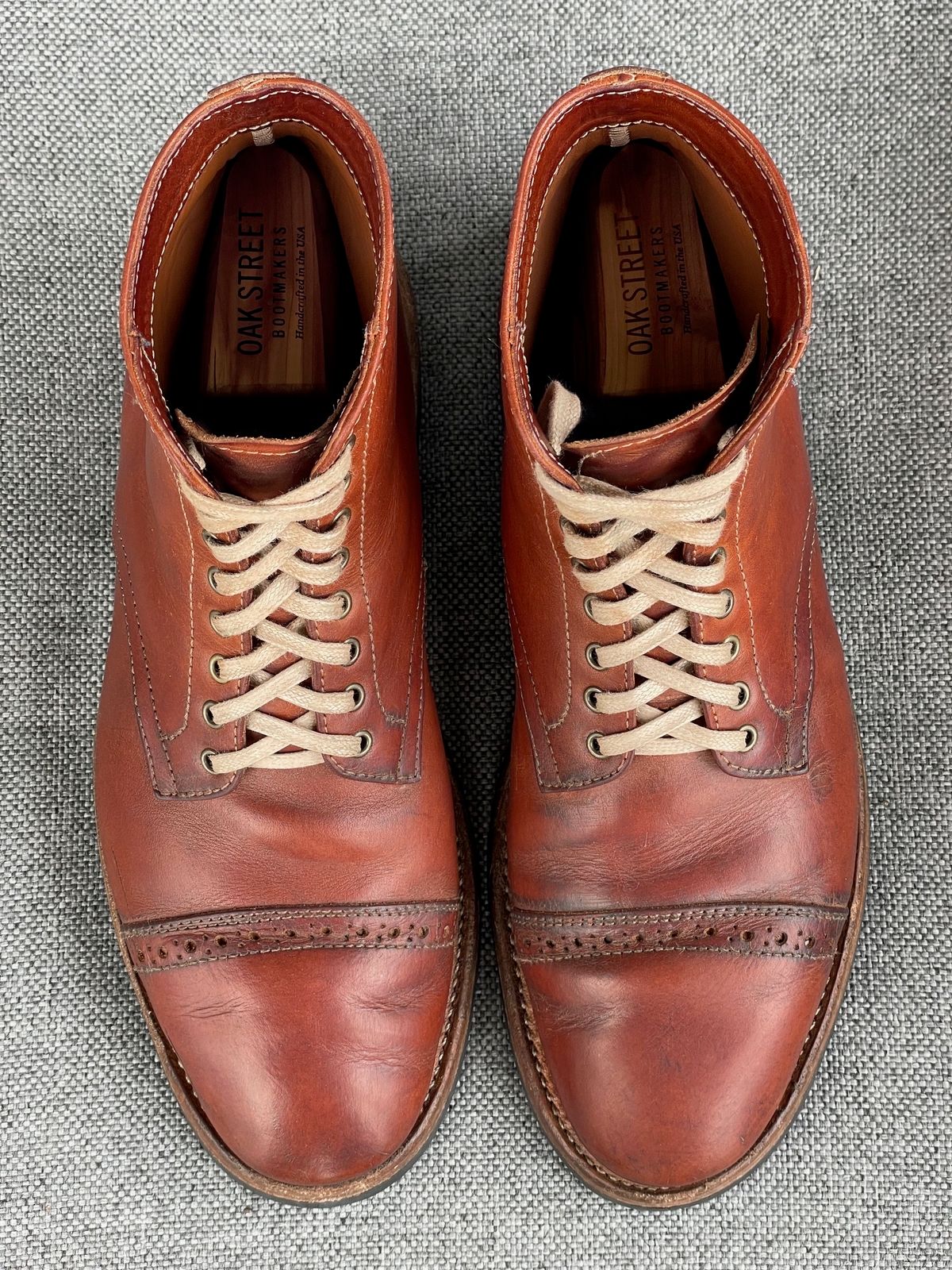 Photo by prock1820 on February 2, 2024 of the Oak Street Bootmakers Lakeshore Boot in Badalassi Carlo Cognac Pueblo Veg Crust.