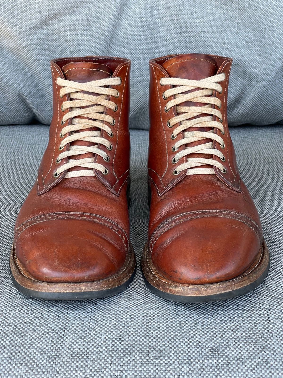 Photo by prock1820 on March 2, 2024 of the Oak Street Bootmakers Lakeshore Boot in Badalassi Carlo Cognac Pueblo Veg Crust.