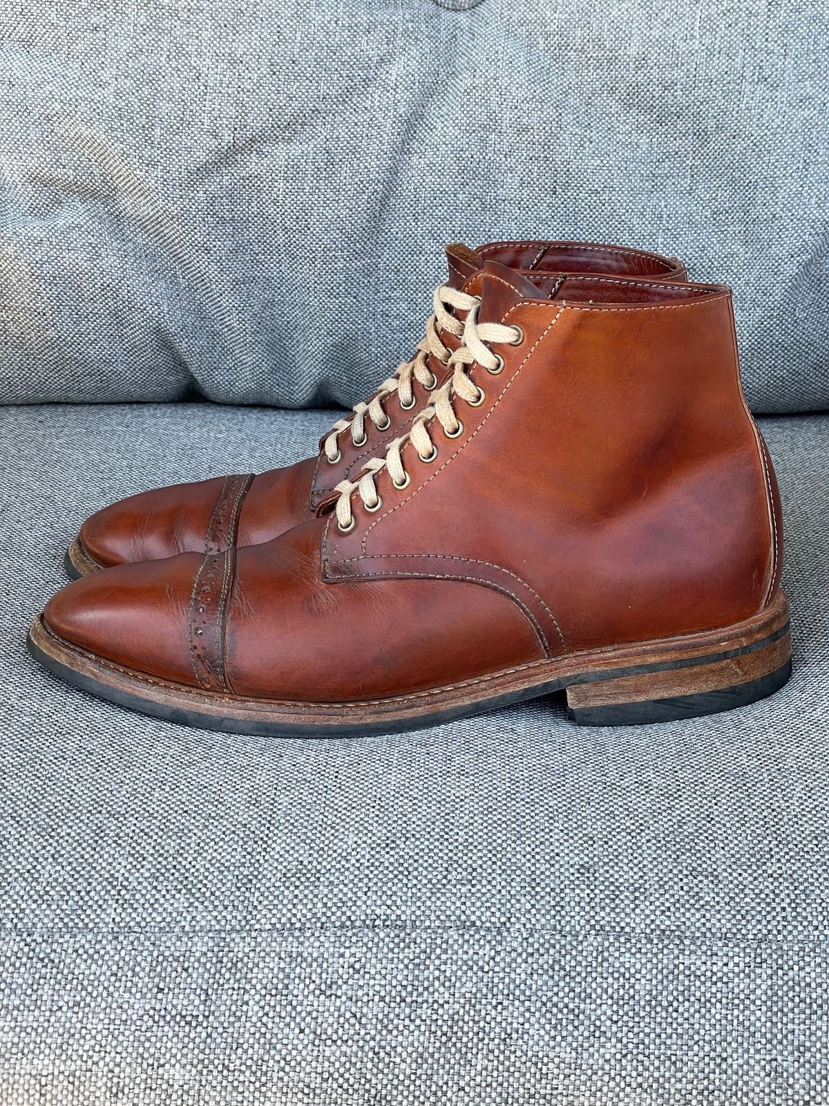 Photo by prock1820 on March 2, 2024 of the Oak Street Bootmakers Lakeshore Boot in Badalassi Carlo Cognac Pueblo Veg Crust.