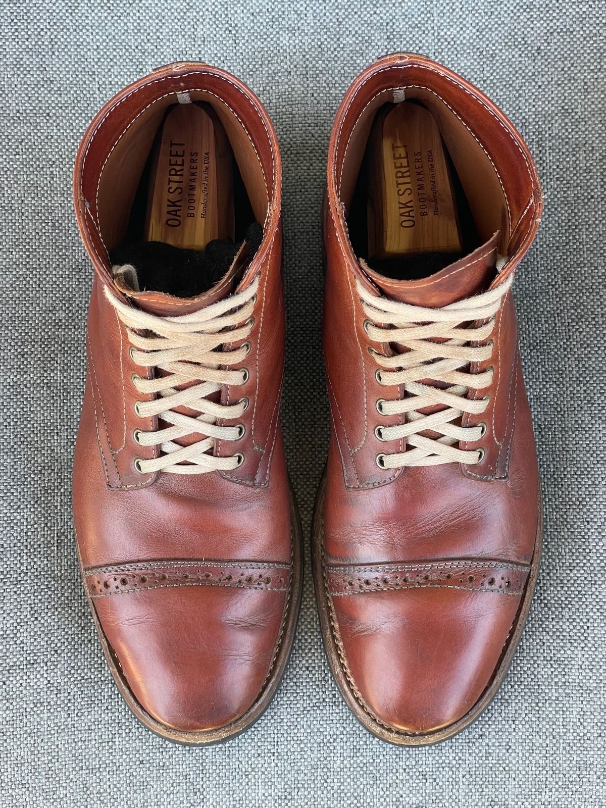 Photo by prock1820 on March 2, 2024 of the Oak Street Bootmakers Lakeshore Boot in Badalassi Carlo Cognac Pueblo Veg Crust.